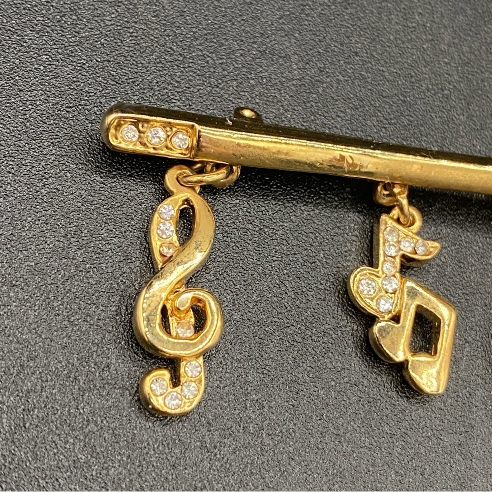 Musical Note Bar Brooch - Picture 2 of 12